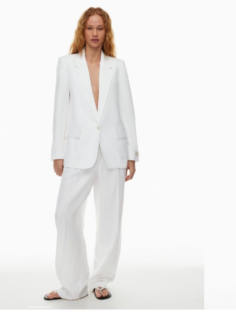 Aritzia Wilfred Generation White Linen Blazer